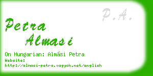 petra almasi business card